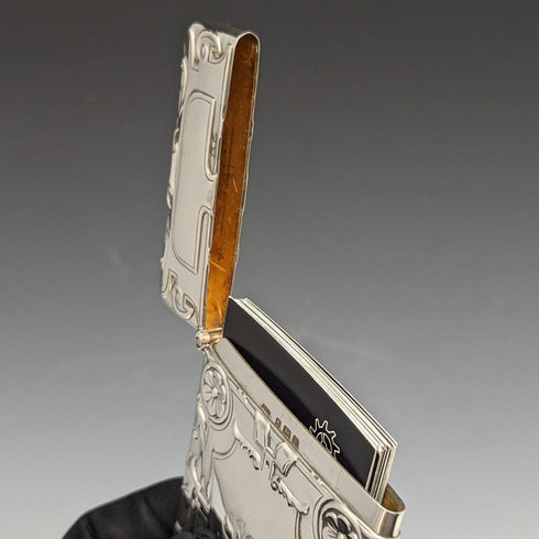 1908 British antique pure silver (925 silver) card case 63g Crisford and Norris